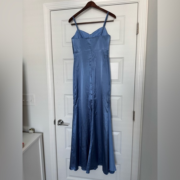 NEW IN BAG Blue Satin Bridesmaid Dress - Picture 4 of 6